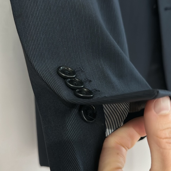 Massimo Dutti Wool and Cashmere Suit Navy Blue - Picture 6 of 15